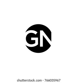 Creativo diseño moderno minimalista en forma circular marca de moda color blanco y negro GN NG N inicial de la letra icono de la letra basada en el icono.