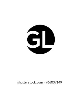 Creative modern minimal circular shaped fashion brand black and white color GL LG G L initial based letter icon logo.