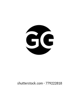 Creative modern minimal circular shaped fashion brand black and white color GG G initial based letter icon logo.