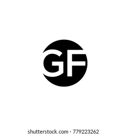 Creative modern minimal circular shaped fashion brand black and white color GF FG G F initial based letter icon logo.