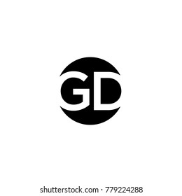 Creative modern minimal circular shaped fashion brand black and white color GD DG D G initial based letter icon logo.