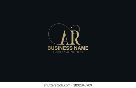 creative modern minimal floral ar initial text logo design vector