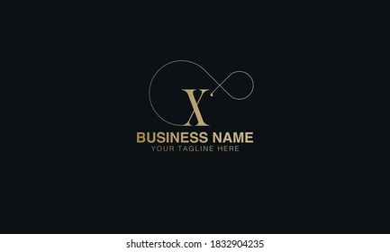 creative modern minimal floral initial x text logo design vector