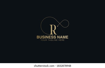 creative modern minimal floral r initial text logo design vector