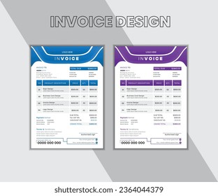 Kreatives Design für moderne und minimale Rechnungsvorlagen