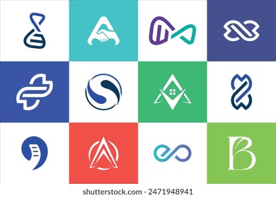 Creative Modern minimal letter mark logo design collection set template for business and branding