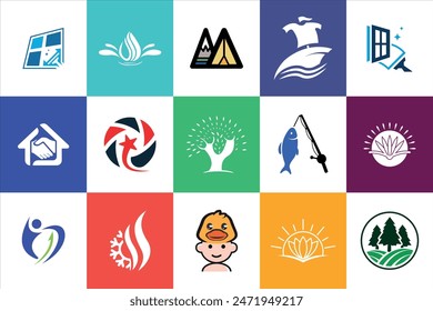 Creative modern minimal logo design collection template flat colorful for business and website use