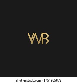 Creative modern minimal luxury black and golden color WB BW W B initial based letter. Elegant and trendy icon logo.
