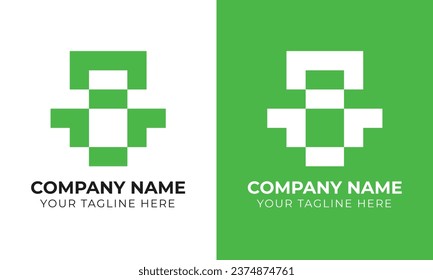 Creative modern minimal monogram abstract business logo design template