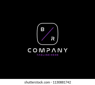 Creative Modern Minimal Tech BR Letter Logo