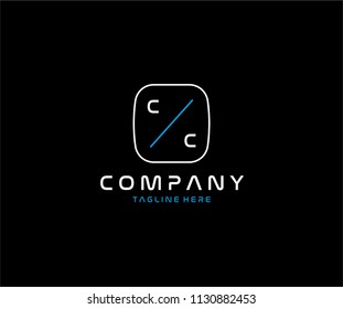 Creative Modern Minimal Tech CC Letter Logo