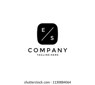 Creative Modern Minimal Tech ES Letter Logo