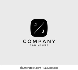 Creative Modern Minimal Tech JJ Letter Logo