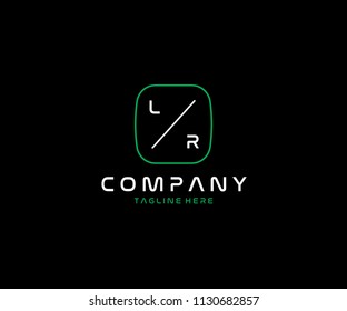 Creative Modern Minimal Tech LR Letter Logo