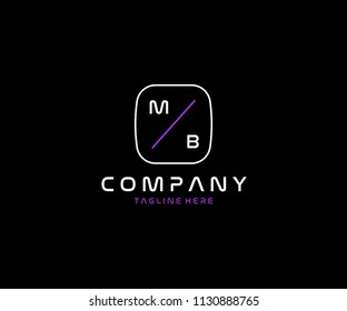 Creative Modern Minimal Tech MB Letter Logo
