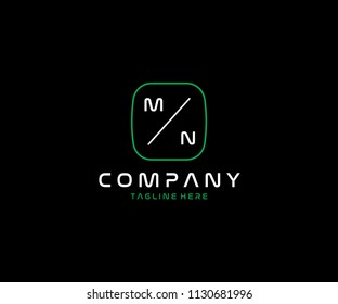 Creative Modern Minimal Tech MN Letter Logo