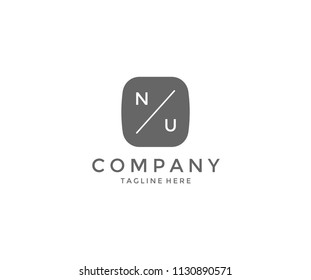 Creative Modern Minimal Tech NU Letter Logo