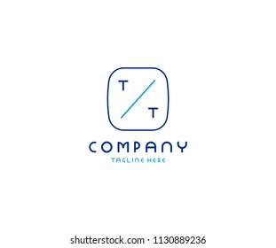 Creative Modern Minimal Tech TT Letter Logo