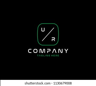 Creative Modern Minimal Tech UR Letter Logo