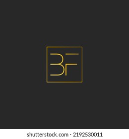 Creative modern minimal unique circular shaped fashion brands black and gold color BF FB B F initial based letter icon logo.
