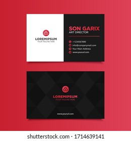 Plantilla de tarjeta de presentación de doble cara creativa y limpia. Ilustración de vectores de diseño plano. Diseño de diseño estacional