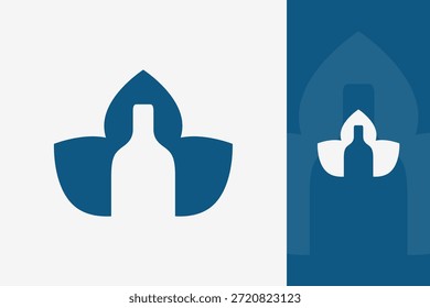 Creative Modern Minimalist Bottle Logo Design for Beverage Brand and Product Identity