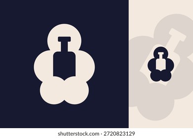 Creative Modern Minimalist Bottle Logo Design for Beverage Brand and Product Identity