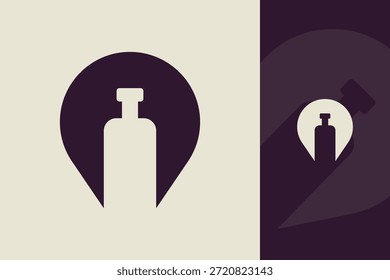 Creative Modern Minimalist Bottle Logo Design for Beverage Brand and Product Identity