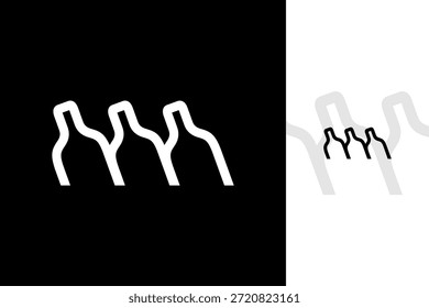 Creative Modern Minimalist Bottle Logo Design for Beverage Brand and Product Identity