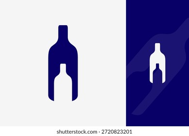 Creative Modern Minimalist Bottle Logo Design for Beverage Brand and Product Identity
