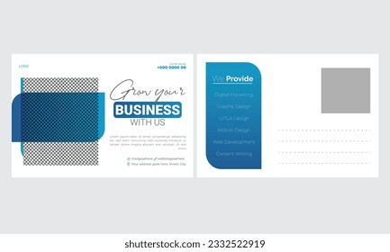 Creative modern minimalist corporate business post card design template