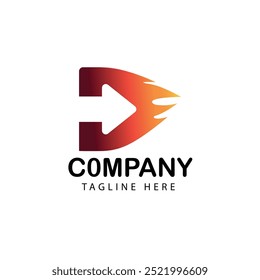 Creative and modern minimalist D letter logo design template for use any kinds of business