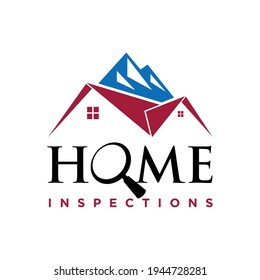 Creative modern minimalist house with mountain sign logo design template 