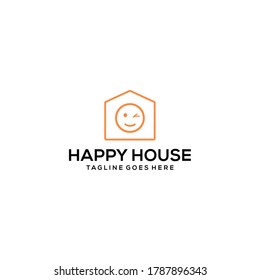 Creative modern minimalist house sign logo design template 