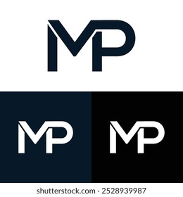 Creative modern, minimalist, initial, lettermark MP brand and company logo.