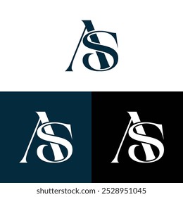 Creative modern, minimalist, initial, lettermark AS or SA brand and company logo.