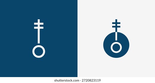 Design criativo moderno minimalista do logotipo-chave para a tecnologia de segurança e marca comercial