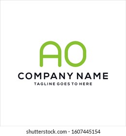 Creative modern Minimalist letter AO logo design vector