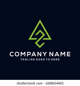 Creative modern Minimalist letter AZ logo design vector