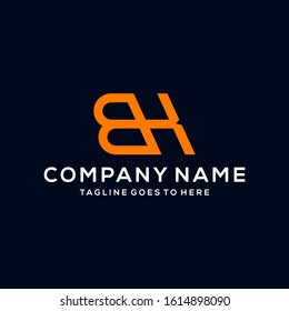 Creative modern Minimalist letter BK logo design vector