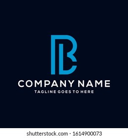 Creative modern Minimalist letter BL logo design vector