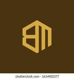 Creative modern Minimalist letter BM logo design vector
