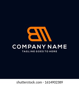 Creative modern Minimalist letter BM logo design vector
