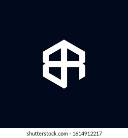 Creative modern Minimalist letter BR logo design vector