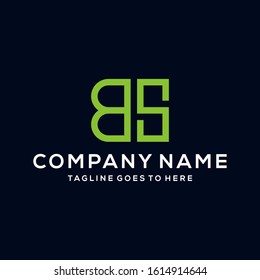 Creative modern Minimalist letter BS logo design vector