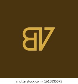 Creative modern Minimalist letter BV logo design vector
