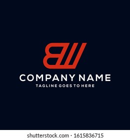 Creative modern Minimalist letter BW logo design vector