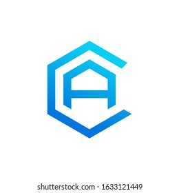 Creative modern Minimalist Letter CA logo icon design template elements
