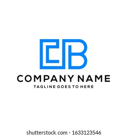Creative modern Minimalist Letter CB logo icon design template elements