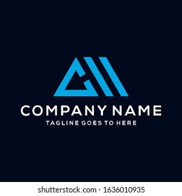 Creative modern Minimalist Letter CM logo icon design template elements